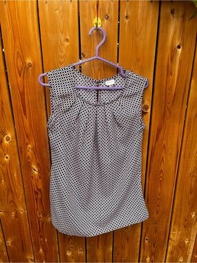 Merona Navy Geometric Print Shell with Pink and White Accents